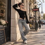 Asymmetrical Off-Shoulder Slim Top