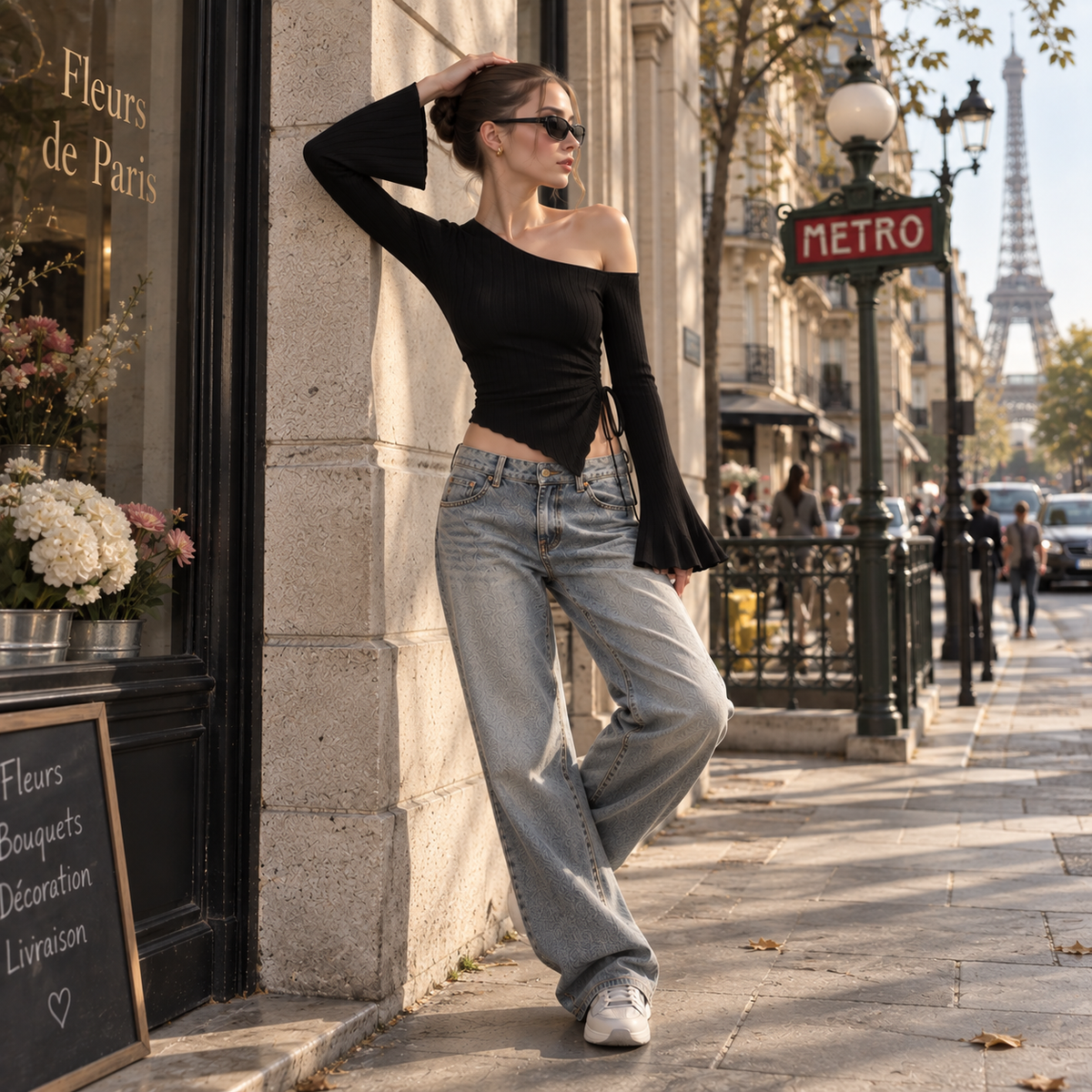Asymmetrical Off-Shoulder Slim Top
