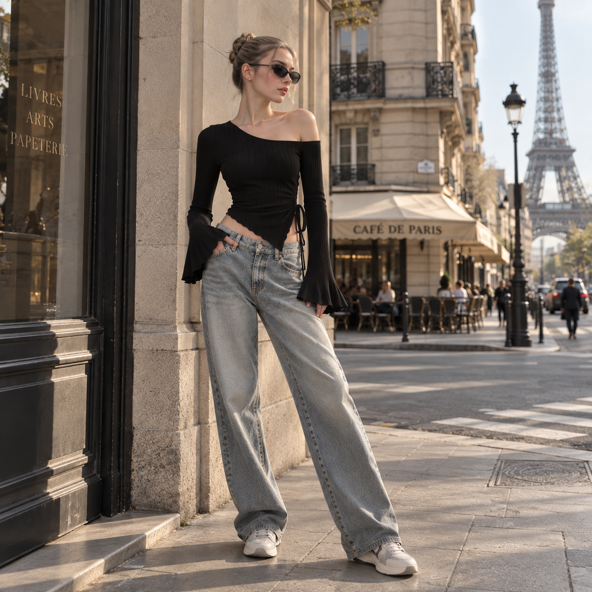 Asymmetrical Off-Shoulder Slim Top